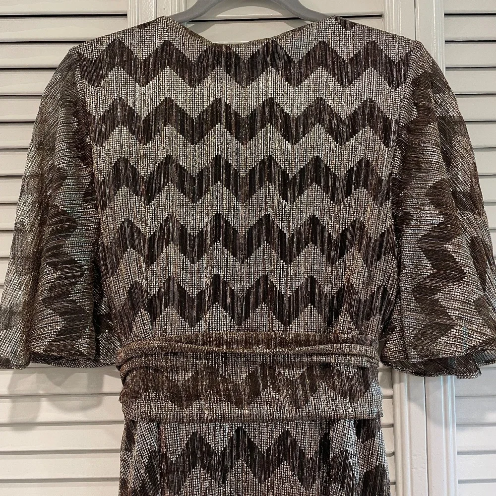 Debenhams Zig Zag Metallic Wrap Dress - Picture 6 of 8